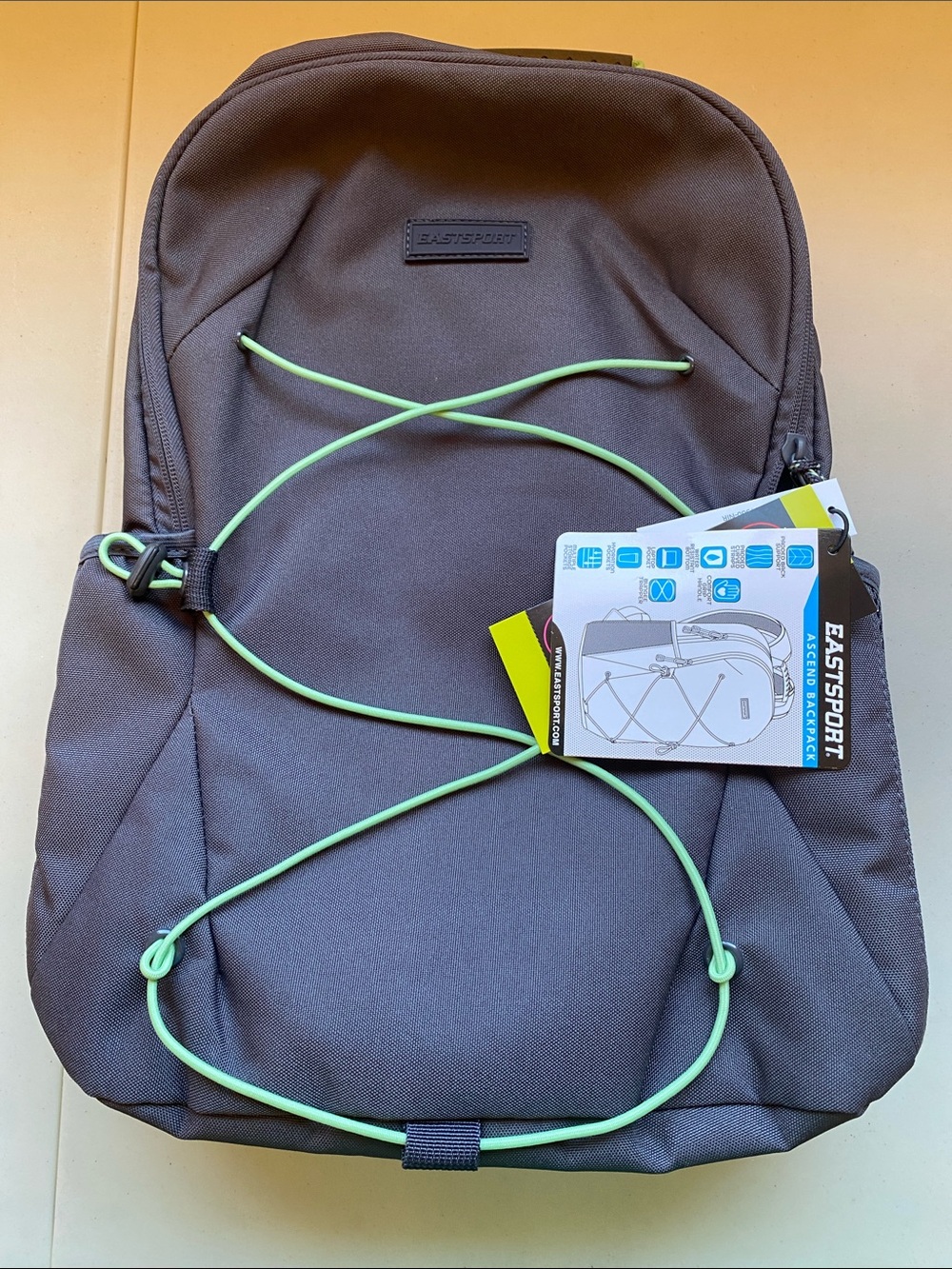 Gray Backpack Case with Lime Accent - EASTSPORT